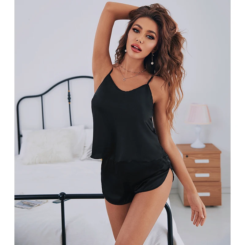 

fashion summer clothing solid color sleeveless sexy pajamas U-neck, Photo