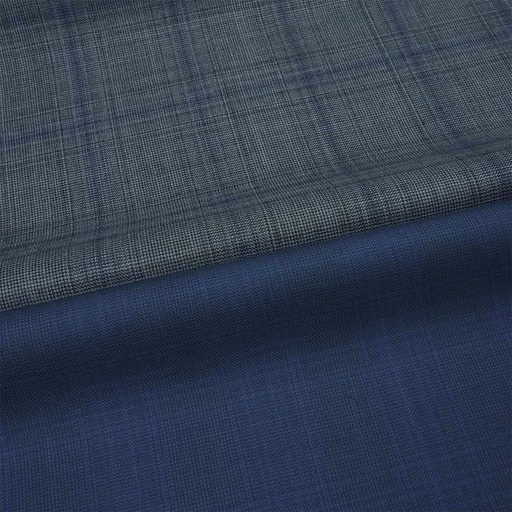 Gorgeous STOCK Organic Worsted Merino Wool Yarn Dyed Fabric Luxury Wool Polyester Blend Men's Jacket Suits