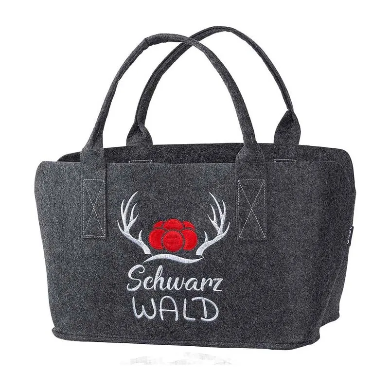 

felt bag with black forest logo as a shopping bag, Customized