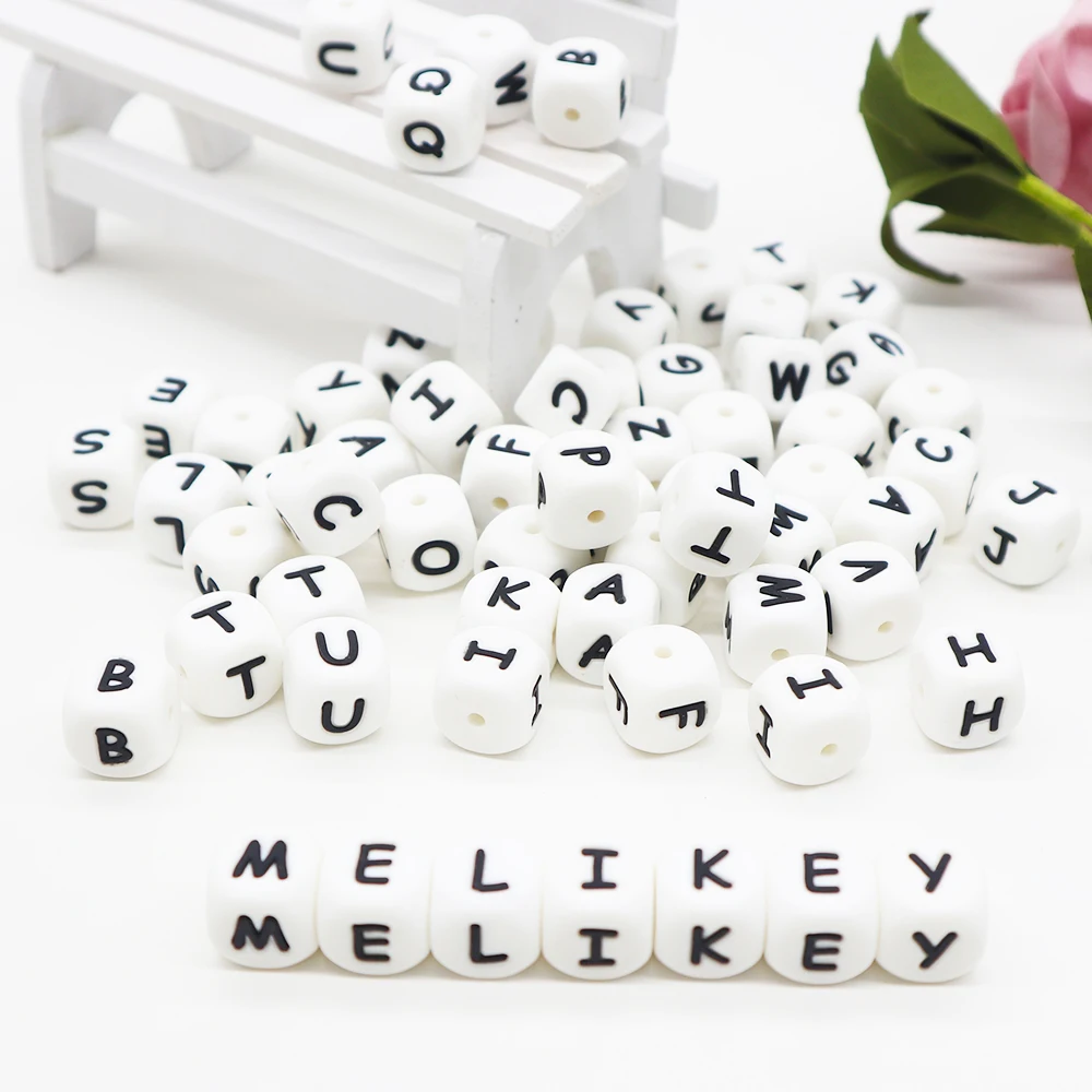 

Food Grade BPA Free Baby Teething Silicone Letter Alphabet Beads for Baby