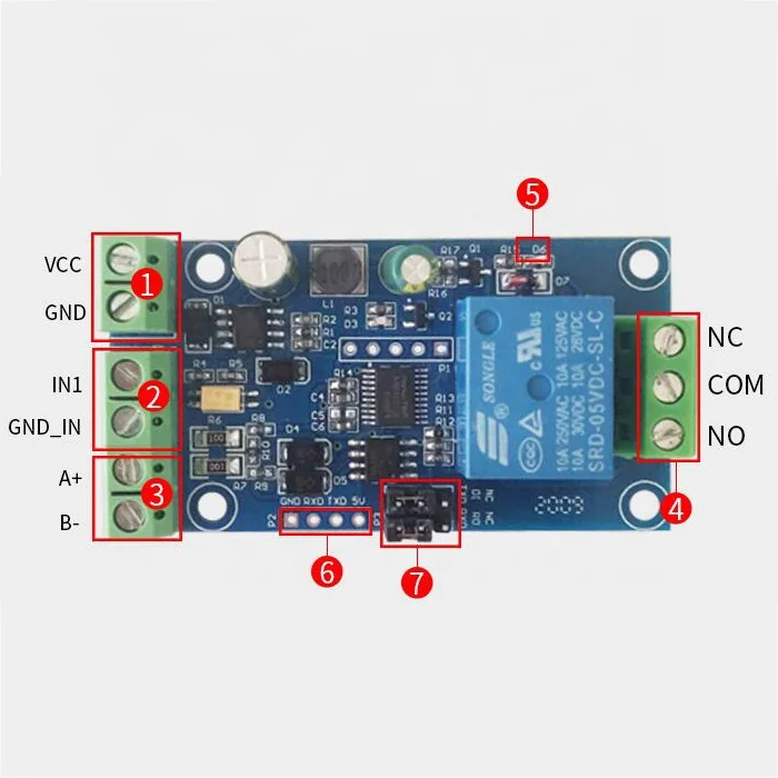 Taidacent Dc724v Optocoupler Input Relay Switch Sigal Output Ttl Rs485