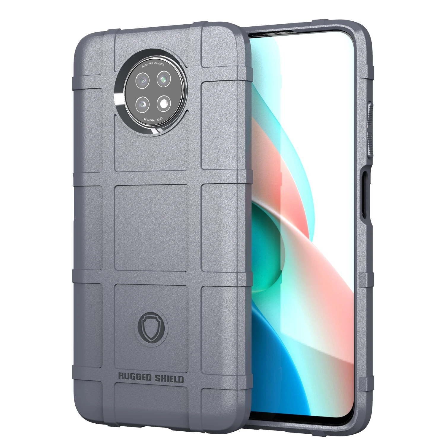 

Rugged Shockproof Shield Soft Rubber Armor Case Cover For XIAOMI RedMi NOTE9 5G, As pictures