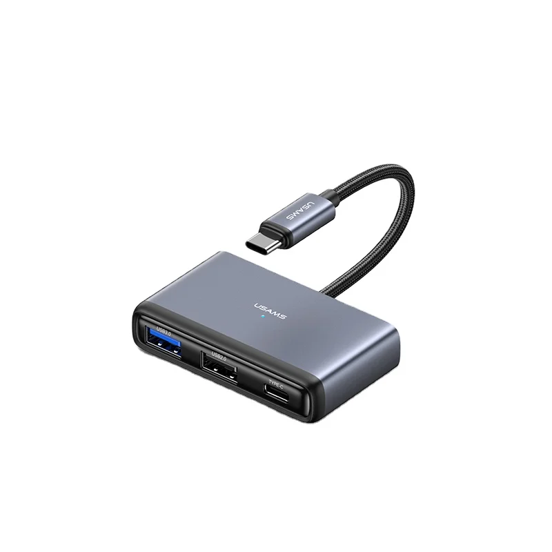 

USAMS 4in1 USB Hub Multiport Dock Station With USB3.0 Por Hub Adapter Docking Station Computer Accessories