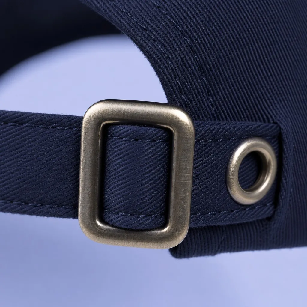 Extreme Macro of Antique Brass Tri-Glide Sliding Metal Buckle with Matching Grommet Tuck-In