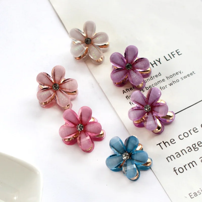 New style  Mini hair claw clips about alloy flower shaped for girls