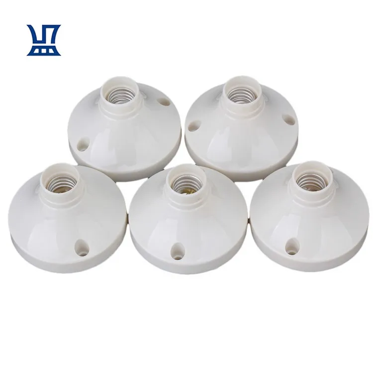 

BQLZR Free Shipping 5Pcs Small Round Lamp Holder Light Display Stand Lamp Holder E14 White Lamp Holder