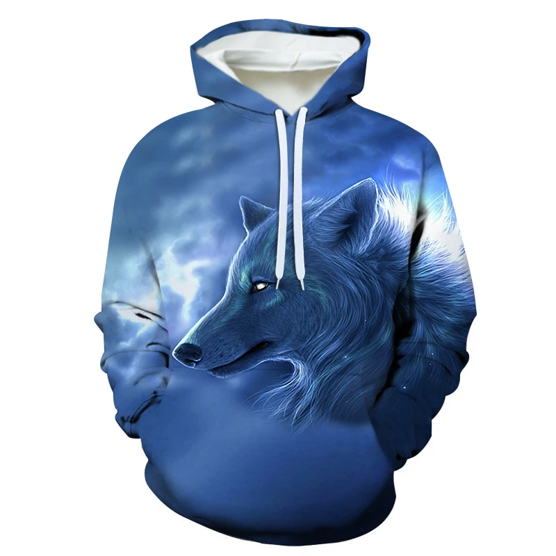 

Lake Blue Wolf head pattern 3D Sublimation Sweater