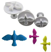 

3PCS Cute Baking Tool Pigeon Fondant mould Cake Cookies Paste Sugarcraft Plunger Cutter Decorating Mold