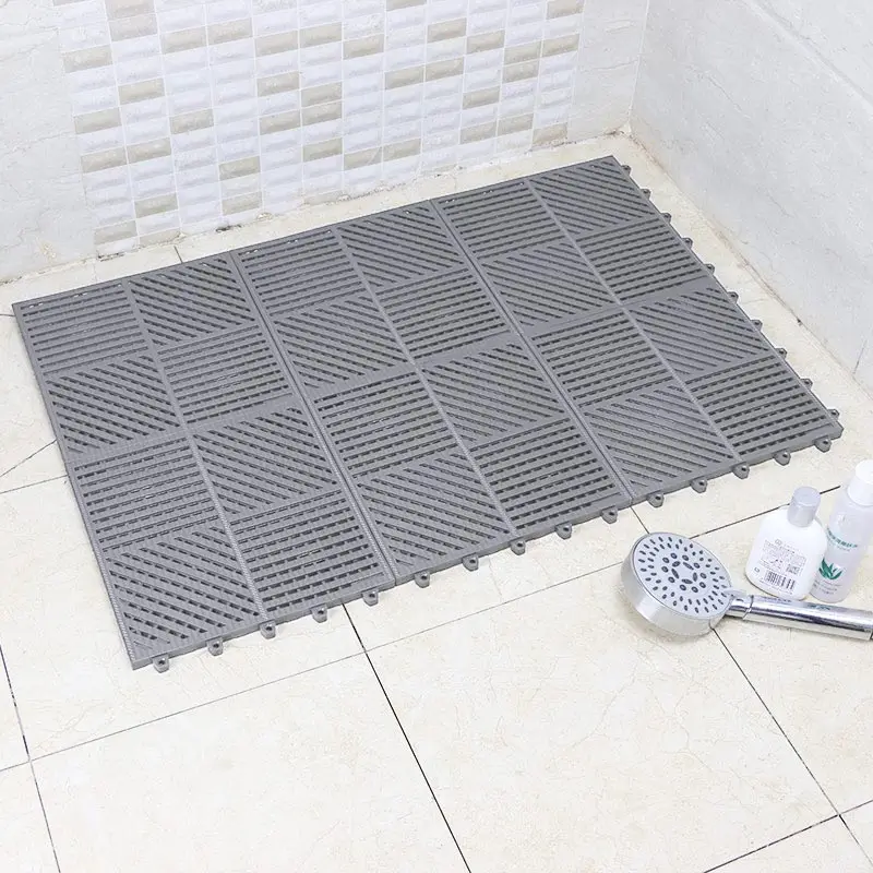 

Easy installation hard plastic interlocking tile anti slip drainage pvc bathroom mat for swimming pool toilet