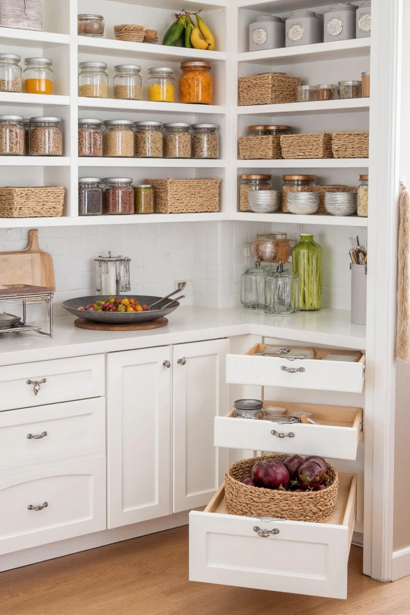 Lazy Susan and drawer combo unit