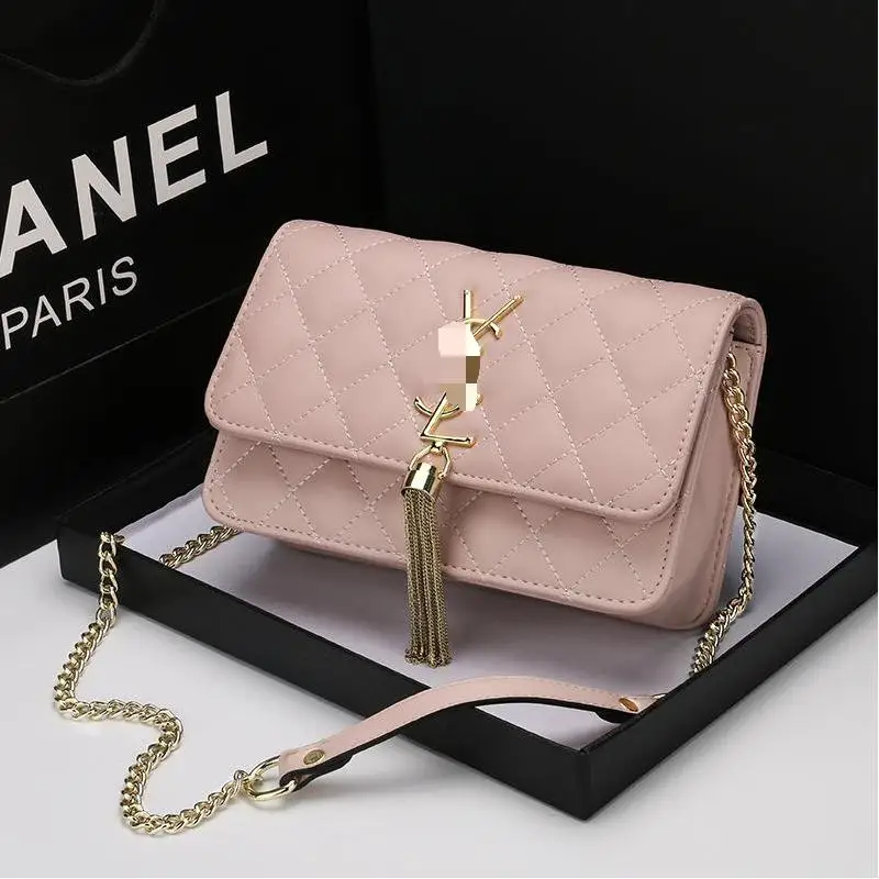 

2021 hot sell famous brand luxury women handbag ladies small metal chain quality pu leather shoulder bag and purse, 7 colors