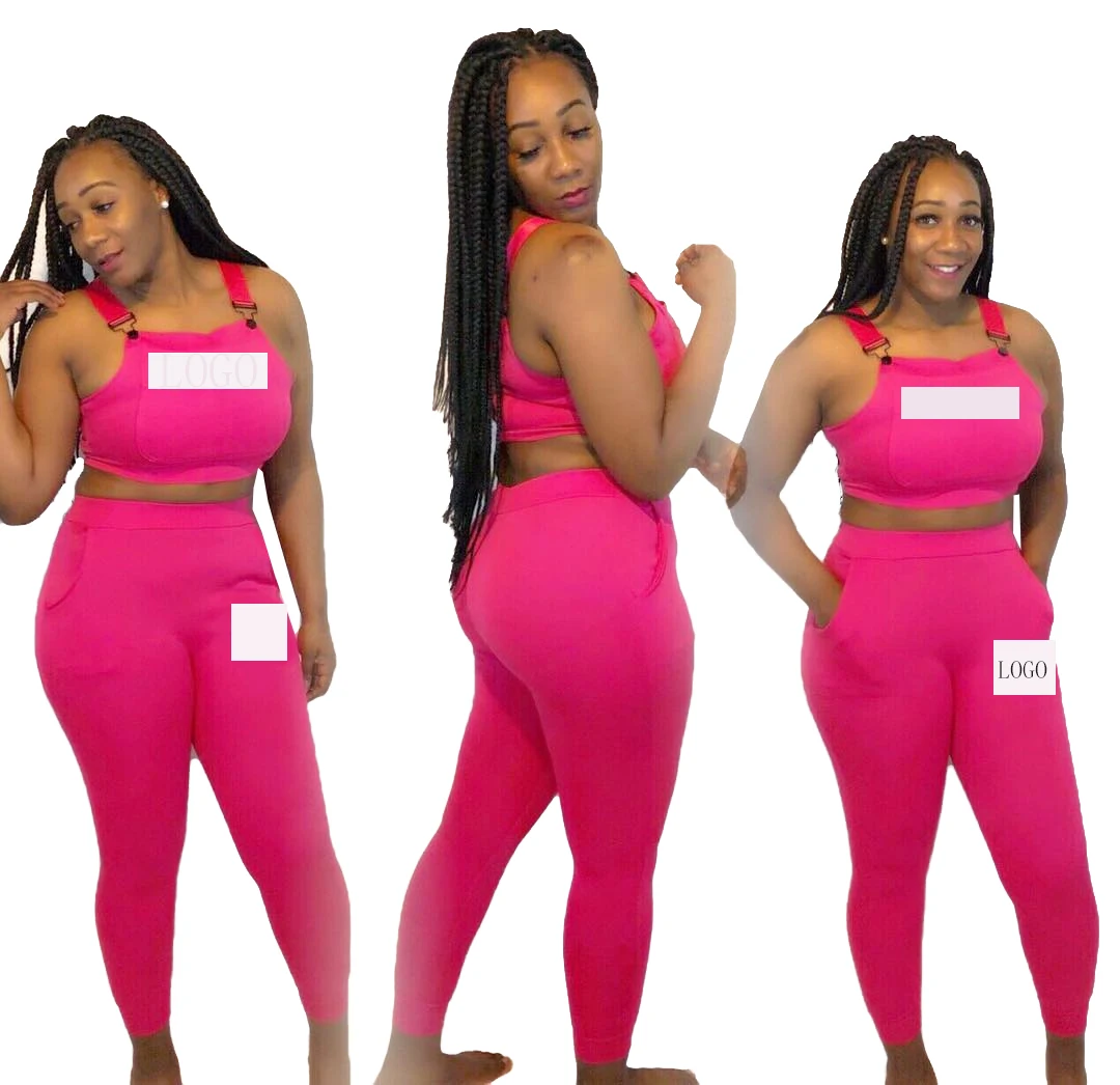 

New Arrivals High Quality Women Fashion Clothing 2021 Spring Solid Color Two Piece Set Crop Top 2 Piece Set