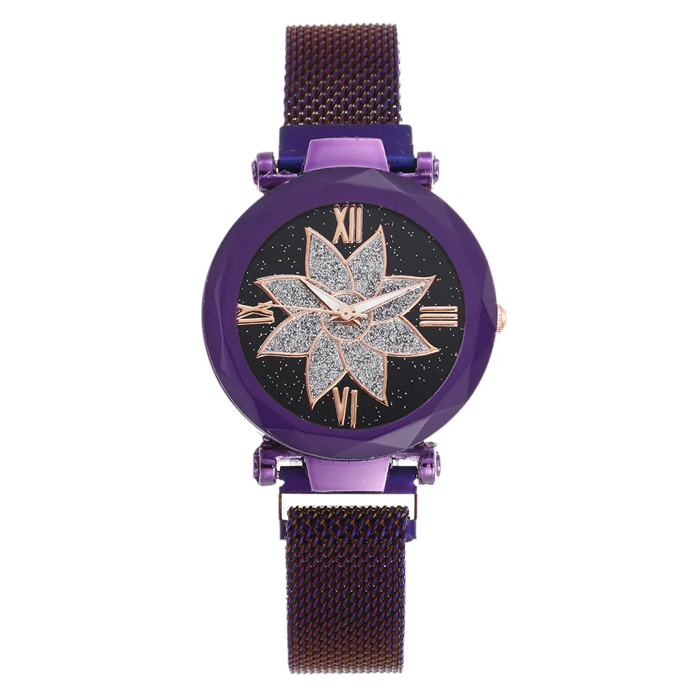 2019  New TW271 Luxury Sky Rome Dial Magnetic Watch For Women Casual Alloy Mesh Watches Party Accessory