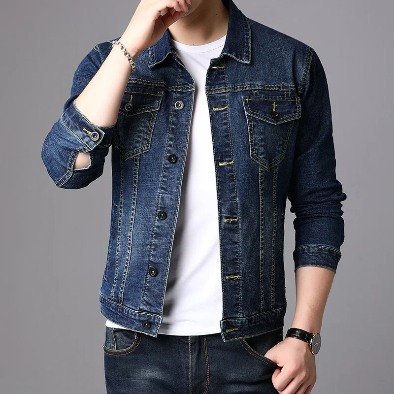 

wholesale denim jackets suppliers 2020 Fall jean jacket Men's fashion casual denim jacket youth men's, Blue