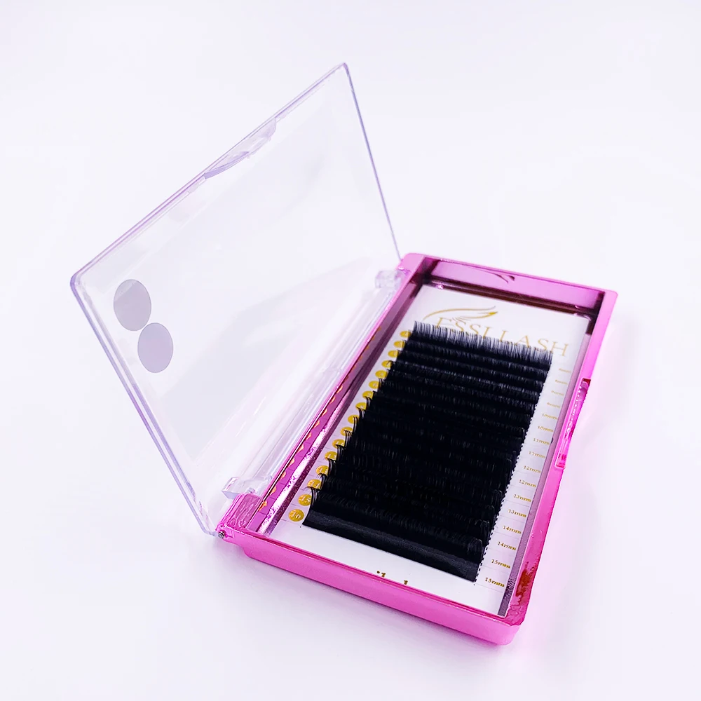 

19mm 20mm 16rows/case naturally-artificial individual lashes extension mixed tray silk lashes classic lashes extension, Matte black
