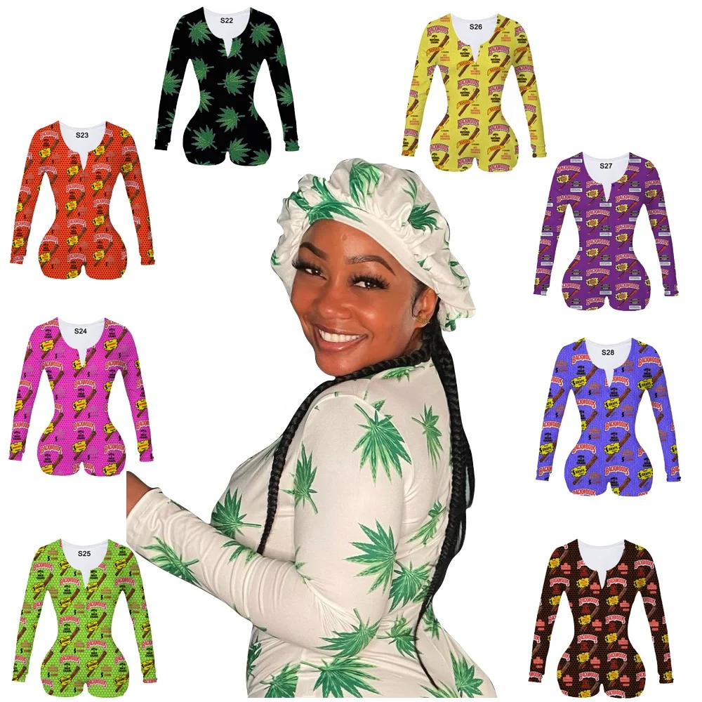 

Wholesale Custom Short Onesie For Women , Sleep Long sleeves Yellow Weeds Zodiac Christmas Onesie Adult Jumpsuit, Customized color