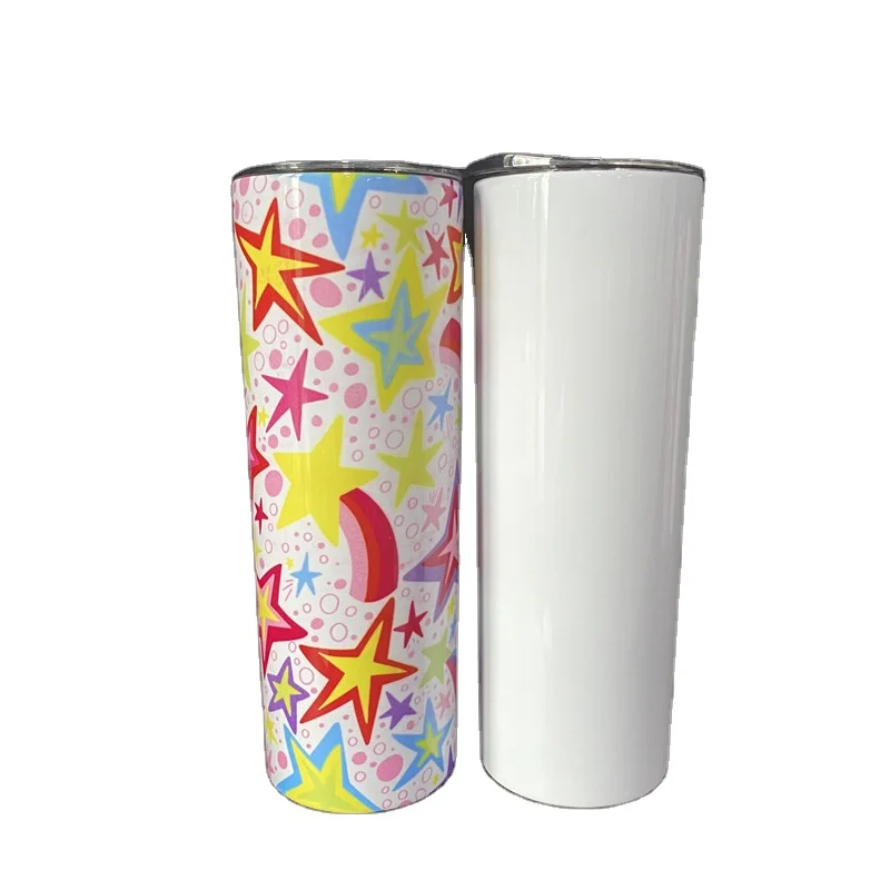 

OOA45 By Sea Stainless Steel Double Vacuum Insulated Portable Car Mugs With Straw 20oz DIY Blank Sublimation Straight Tumbler, As picture