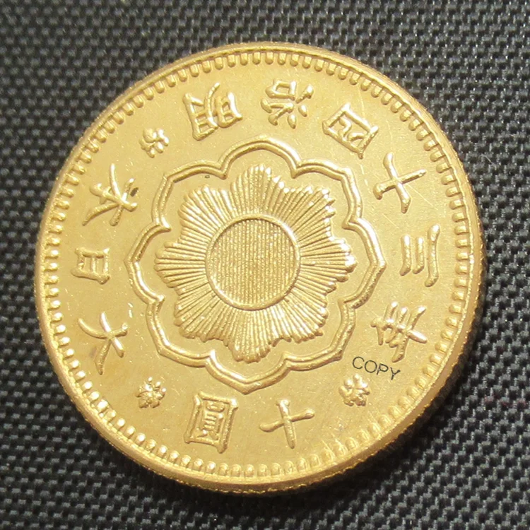 

JP(18) Reproduction Japan 10 Yen Gold-Plated Asian Meiji 43 Year Coin Custom Decorative Metal Coins