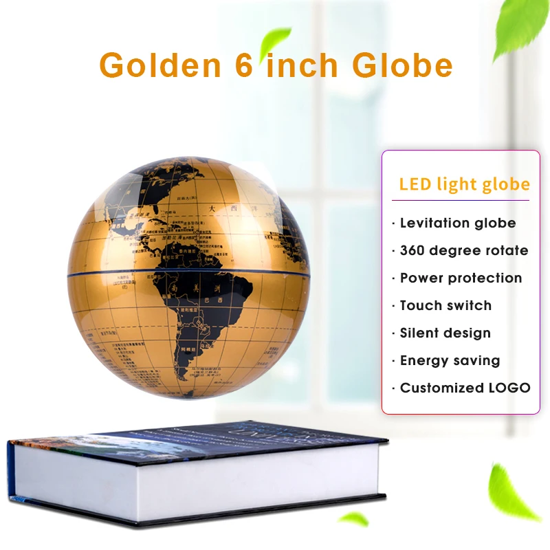 
Book item 6 inch magnetic levitation floating globe souvenir items sever souvenir gift promotional 