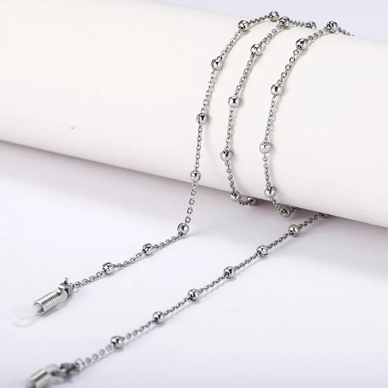 

Men Stainless Steel Glasses Chain Reading Beaded Sunglasses Chain Jewelry Strap Eyewear Cord Eyeglass Women Ball Chain Necklace