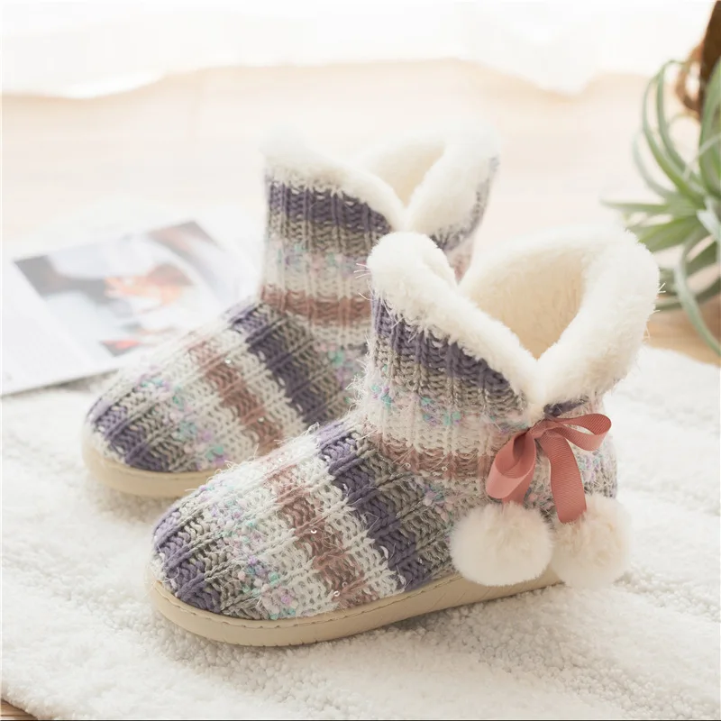 

Women Household Slippers Winter Warm Plush Platform Shoes Female Casual Soft Non-slip Indoor Flat Cozy Home Slippers Woman