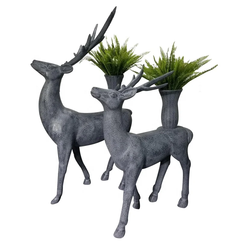 

Indoor Outdoor Animal Flower Pots Fiberglass Flowerpots Deer Decor Christmas Supplies Horticultural Supplies, Photo