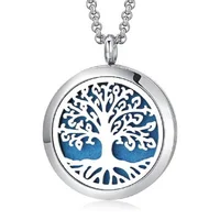 

30mm Aromatherapy Essential Oil 316L Stainless Steel Perfume Diffuser Locket Necklace For Gift