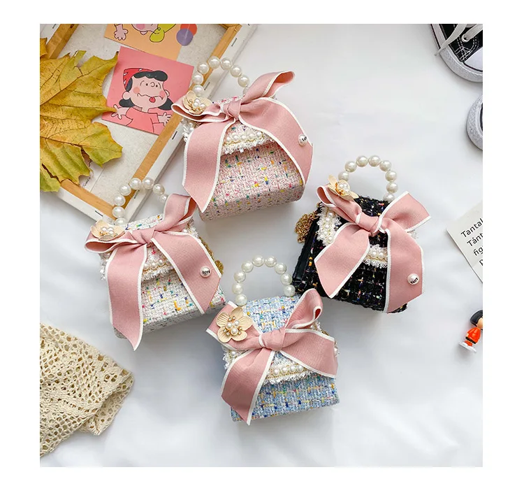 

Autumn and winter new bow shoulder bag fashion girls messenger bag baby coin purse princess clothes accessory bag
