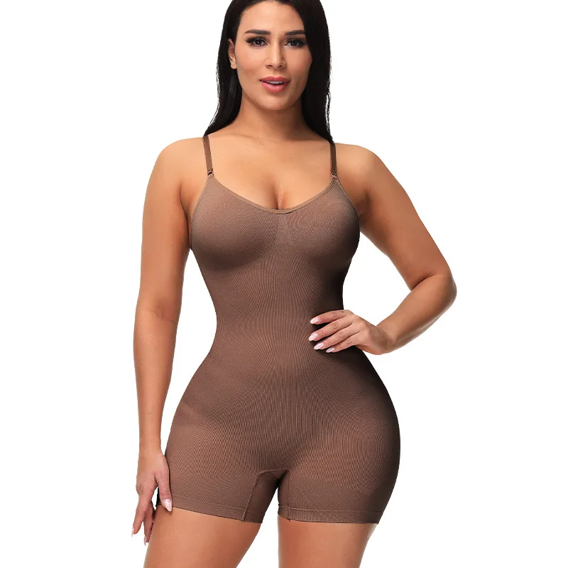 

Womens Smooth Panty Bodysuit Abdomen Shaper Slim Waist Full Body Shaper Fajas Compression Garment Knee Length Butt Lifter