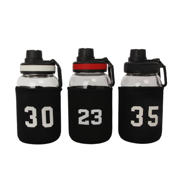 

High Quality BPA Free Portable Personalized Glass Water Tumbler Shaker Water Bottle For sports, Clear water bottle