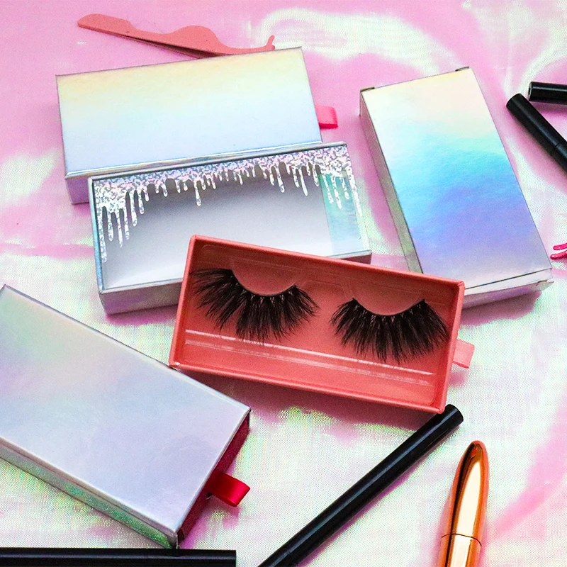 

korean custom lashes packaging logo natural black 3d soft fiber eyelashes, Black color