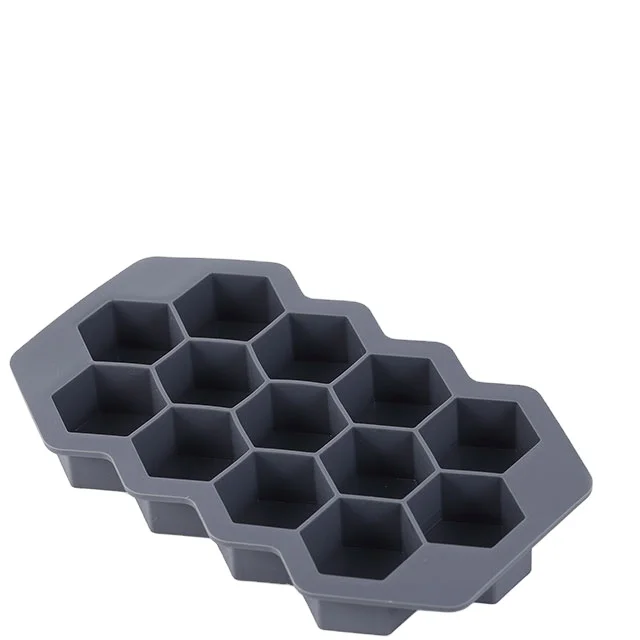 

13 Cavities Ice Cube Tray With Lid Honeycomb Shape Silicone Ice Tray BPA Free Geometric Ice Cube Maker, Blue,black,green,pink,gray,dark green,customize color
