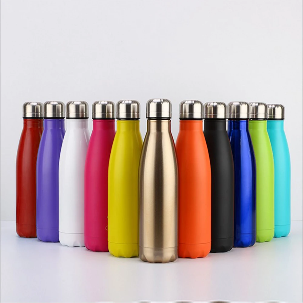 

Double Wall Thermal Vacuum Flask Insulated Outdoor Sports Drink Cola Shaped 18/8 Stainless Steel bpa free water bottles sport, Customized