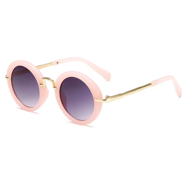 

Luxury Plastic Frame Small Size Eyewear Shades Kids Round Sunglasses For Children, Picture shows