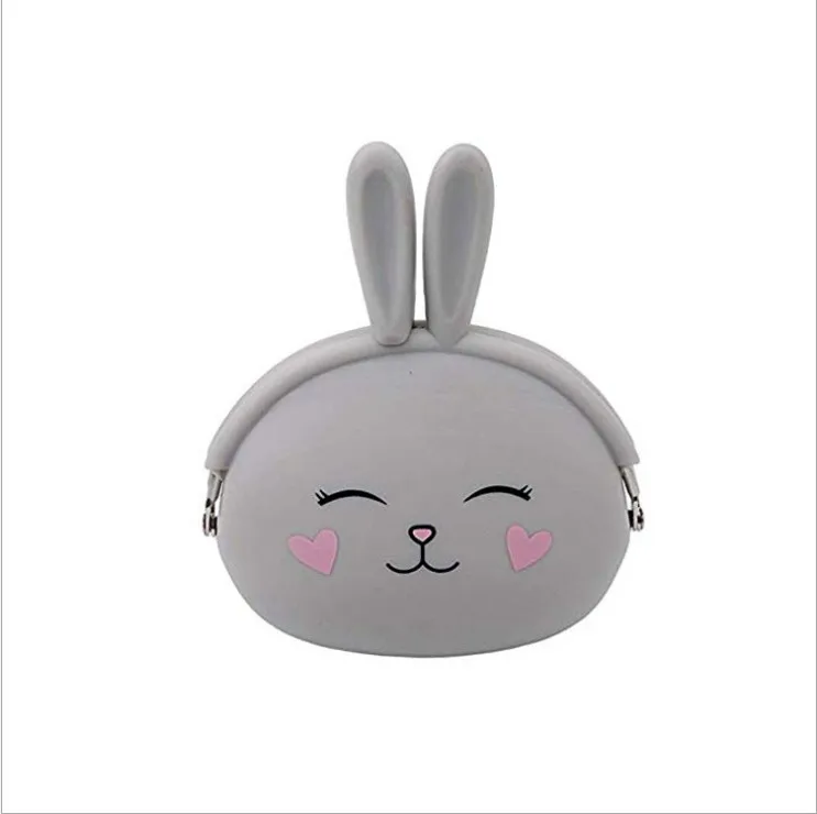 Clés Pochette Mini Portefeuille Lapin Imprimé Fermeture éclair Coin Sac à dos Licorne Porte-monnaie
