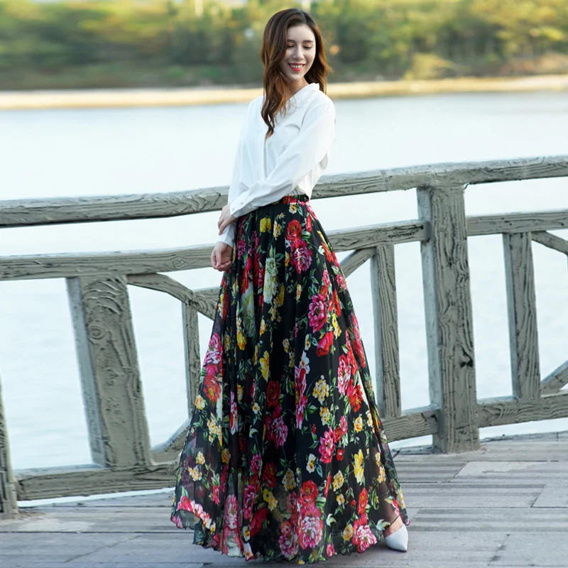 ropa de playa informa Falda de ocio con estampado Floral para mujer ropa de playa informa Falda de ocio con estampado Floral para mujer