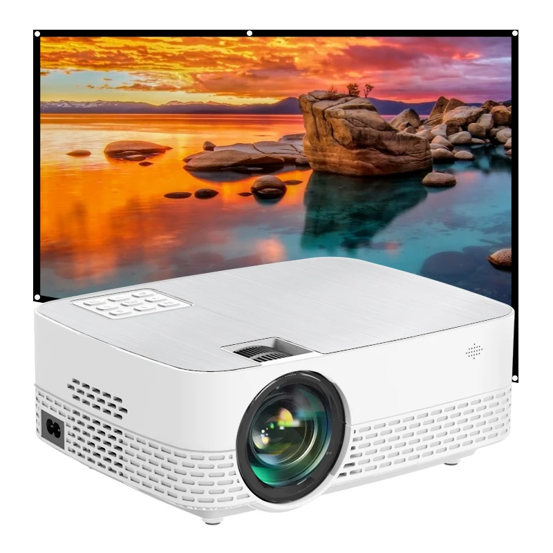 

Lcd Daylight 200 inch PortableOutdoor Display Big Projector 6000 Lumens, White+silver