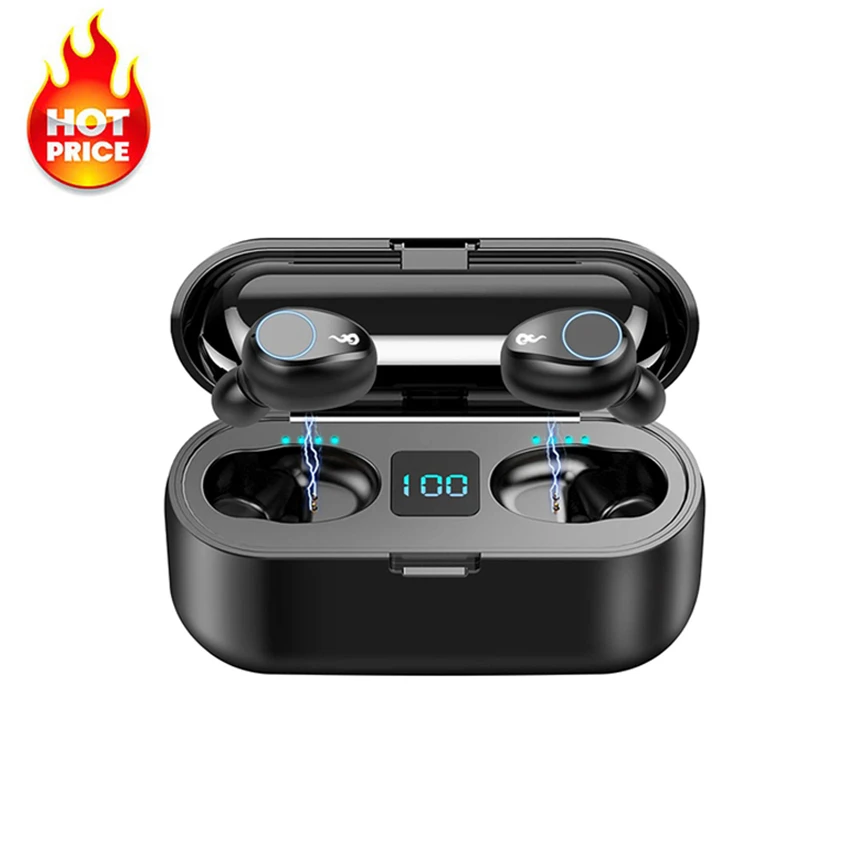 

Top selling f9 wireless earphone waterproof mini wireless sports earphone F9 wireless earbuds, White black