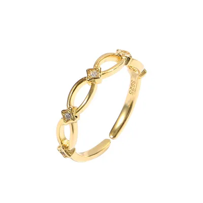 

Trendy Luxury Adjustable Ring Women Jewelry 925 Sterling Silver Ring, As picture