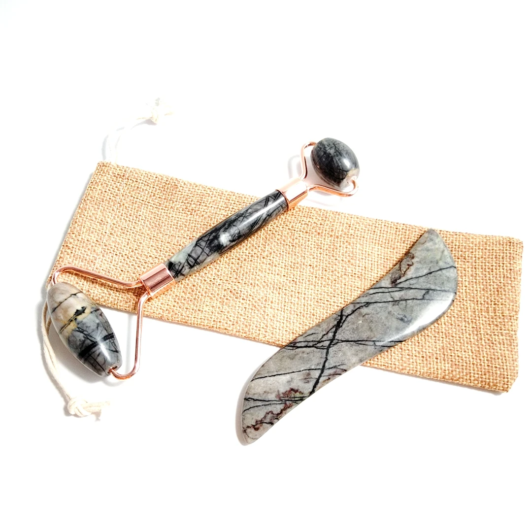 

Hot Sale Picasso Jasper Facial For Jade Roller Customized Logo Beauty Crystal Massage Tool