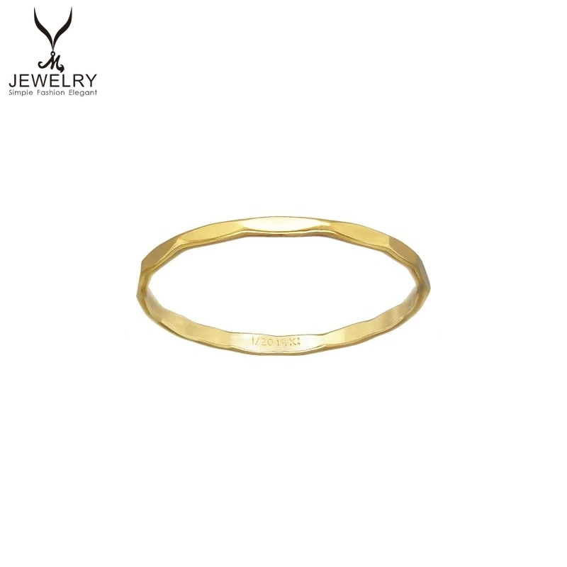 14K Gold Filled Ring Wholesale For Women Gold Closed Hammer Ring