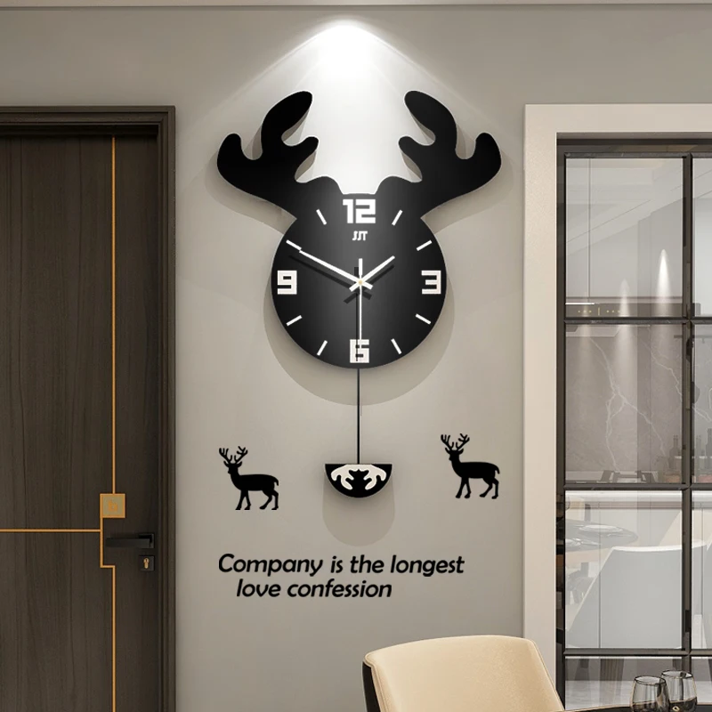 

odm/odmmodern wall clockNordic Cute Deer Head Decor Popular Art Craft Watch Wall Clock For Interior Decorationreloj de pared