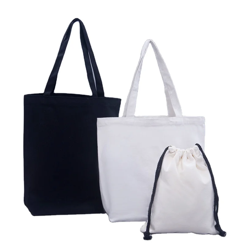 

Bolsa De Lona White Plain Shopping Shoulder Packaging Gift Tote White Canvas Tote Bags With Zip, Beige, white, black etc