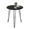Coffee Table Weather Resistant Outdoor Side Table Small Round End Table Black White Golden