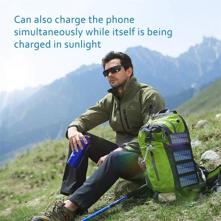 Detachable Solar Panel Qi Wireless Charger 20000mAh Portable Power Bank with Dual Output Type C Input Flashlight