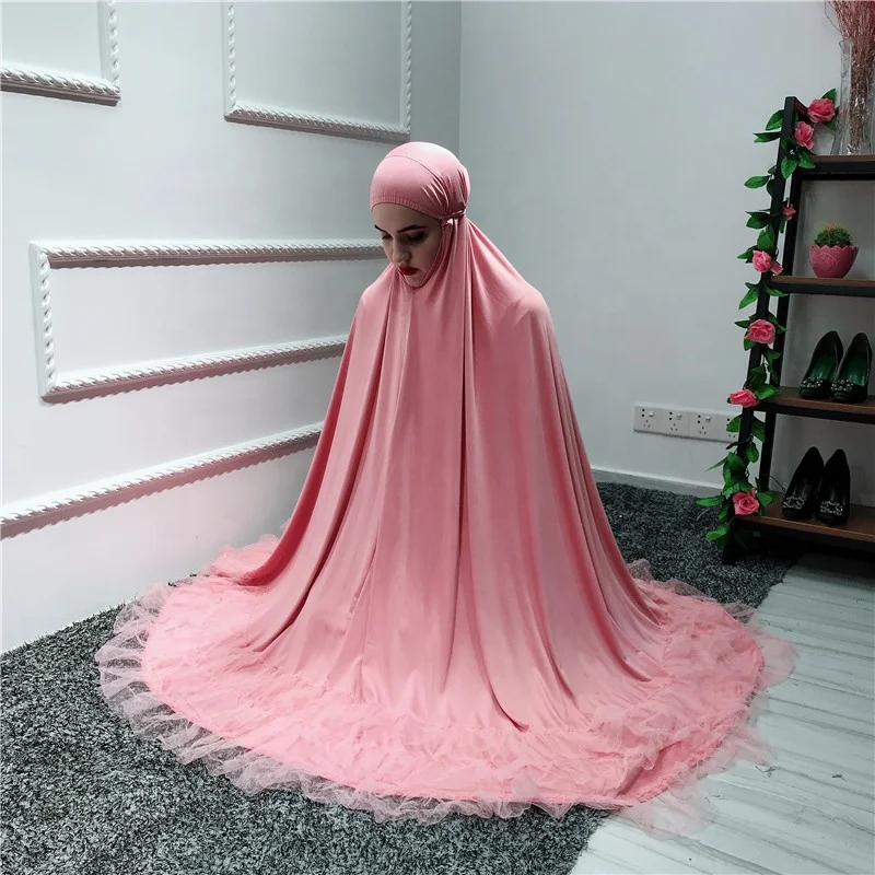
2 piece women prayer hijab dress dubai muslim khimar jilbab overhead abaya 