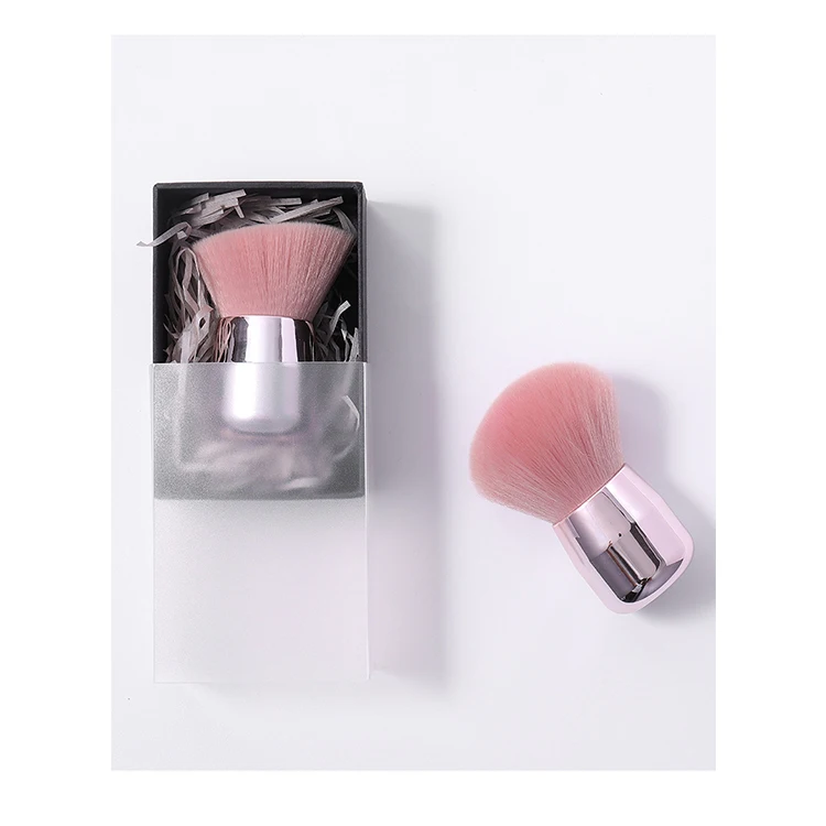 

Hot oem make up tools cute pink makeup brushes mushroom head synthetic hair portable powder blush kabuki single makeup brush