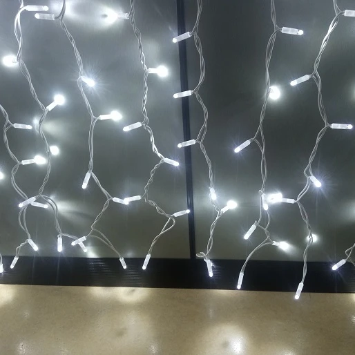 Waterfall Curtain Lights Outdoor Icicle Lights Led Christmas Lights 3m 2m 1m Rubber Wire 220V IP44