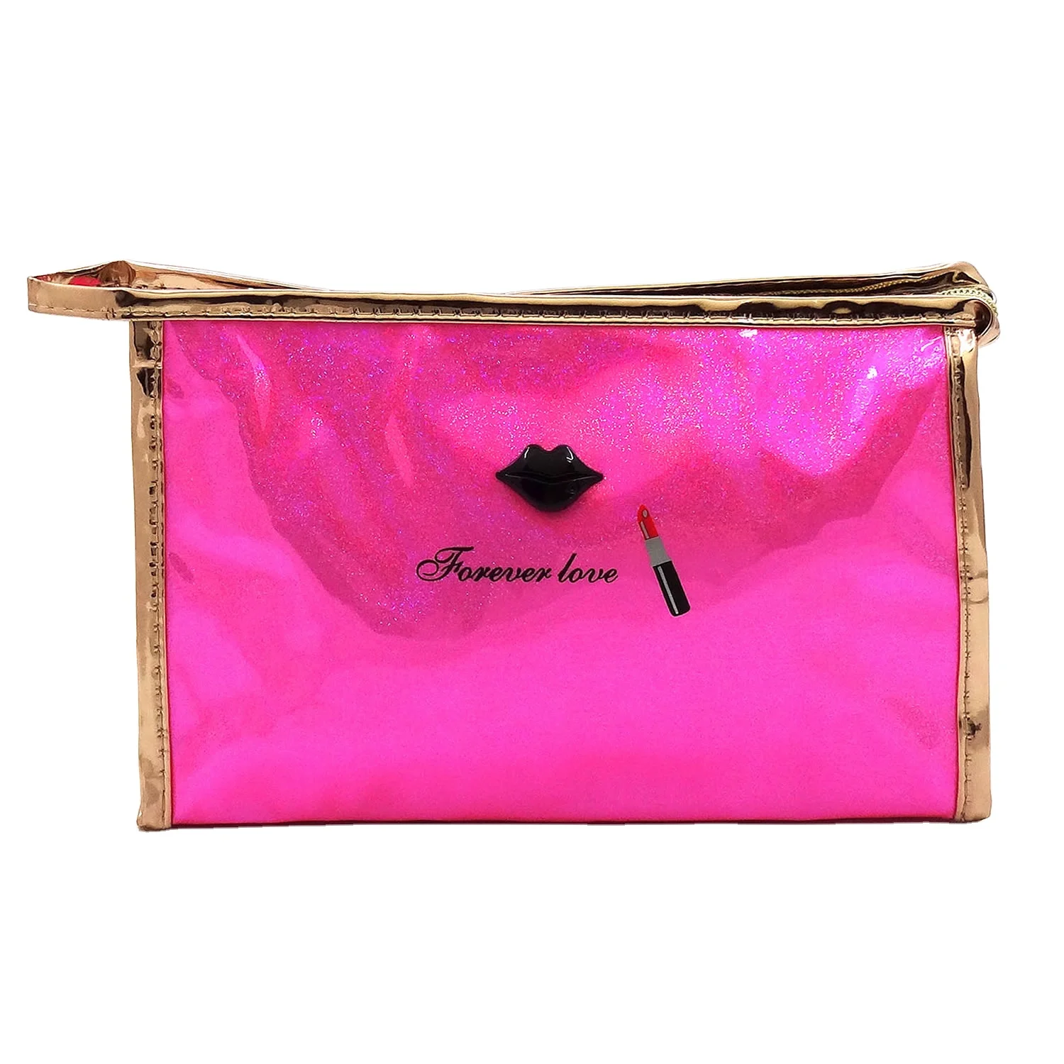 

2021 Fashionable Cute Metallic Silver Small Waterproof bridesmaid gift cosmetic bag Cosmetic Bag Pouch For Women