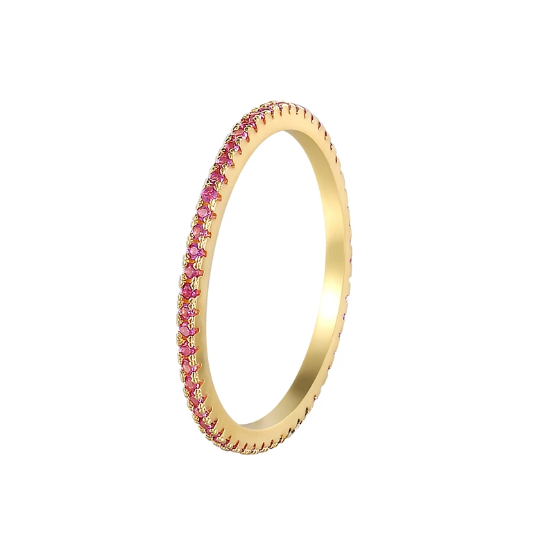 

ROXI Minimalist 18K gold plated S925 sterling silver jewelry multi-color diamonds closed ring